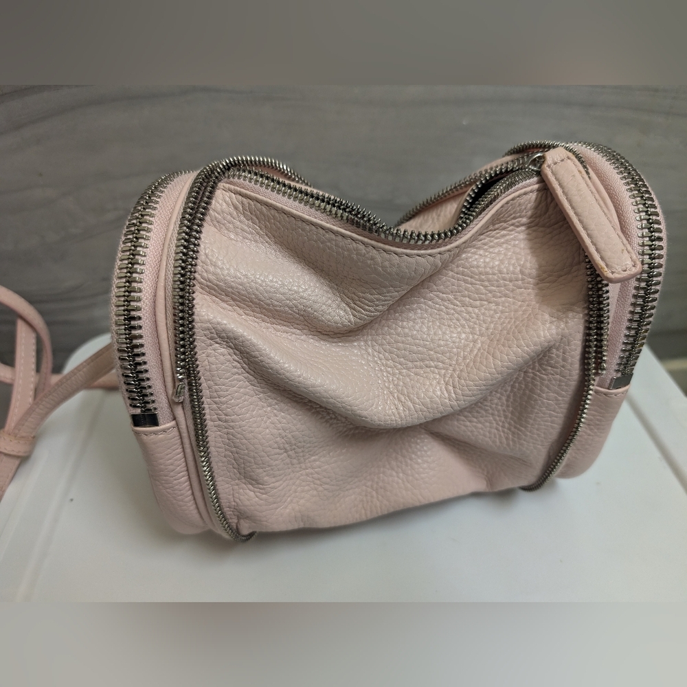 Kara Pebbled Leather Pink two-way wear crossbody bag - Picture 15 of 16